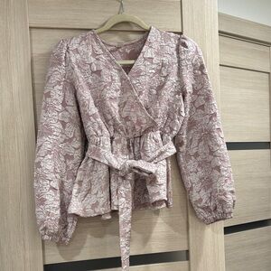 Shein Floral Wrap Blouse in Pink kids
